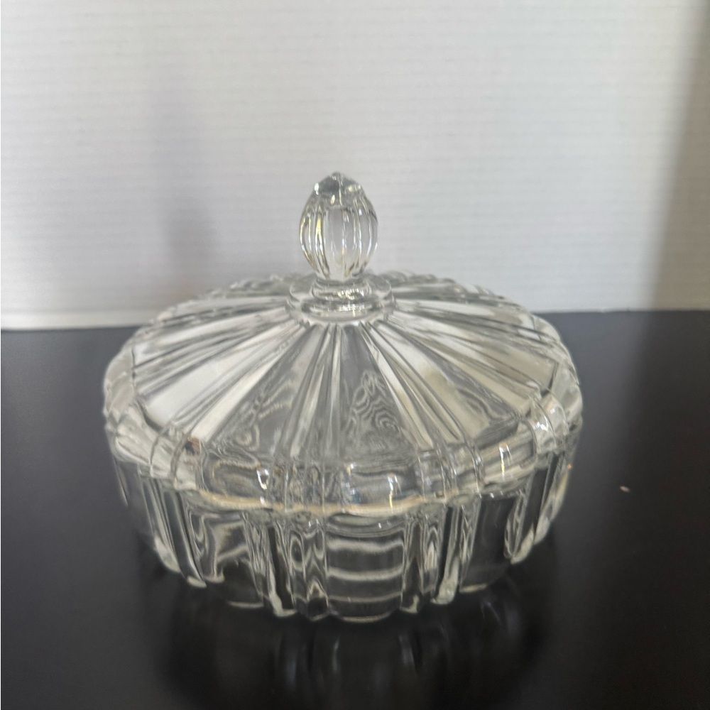 Vintage Elegant Clear Glass Candy Dish